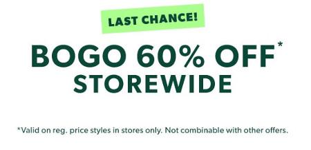 Buy One, Get One 60% off Storewide