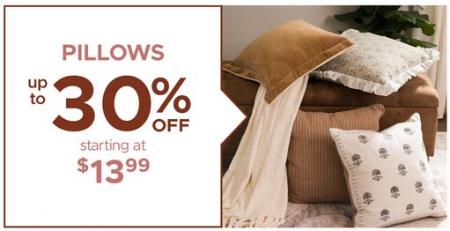 Pillows Up to 30% Off