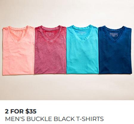 2 FOR $35 MEN'S BUCKLE BLACK T-SHIRTS