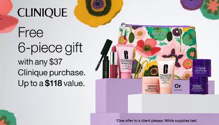 Free 6-Piece Gift With Any $37 Clinique Purchase