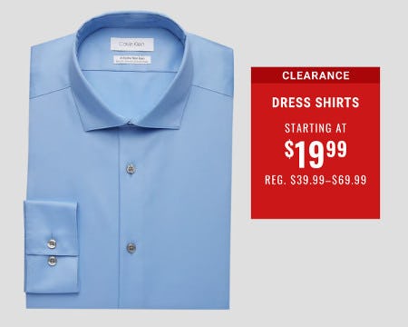 Clearance Dress Shirts Starting at $19.99