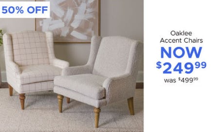 50% Off Oaklee Accent Chairs