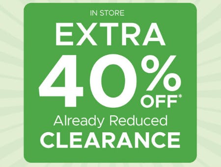 Extra 40% Off Already Reduced Clearance