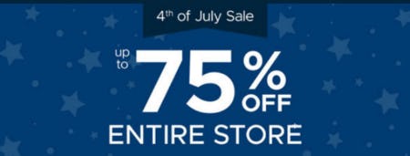 Up to 75% Off Entire Store