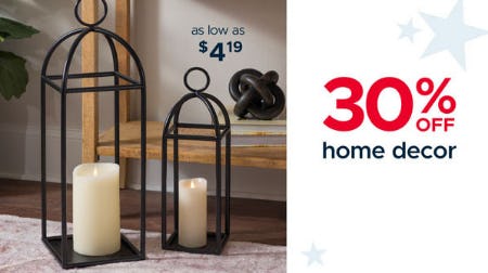 30% Off Home Decor