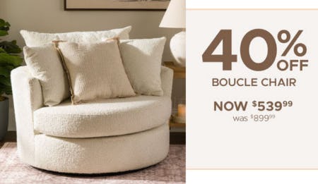 40% Off Boucle Chair