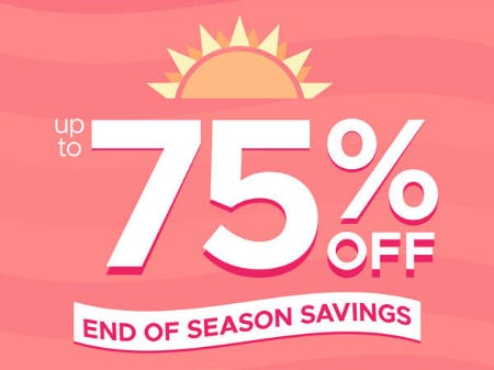 Up to 75% Off End Of Season Savings