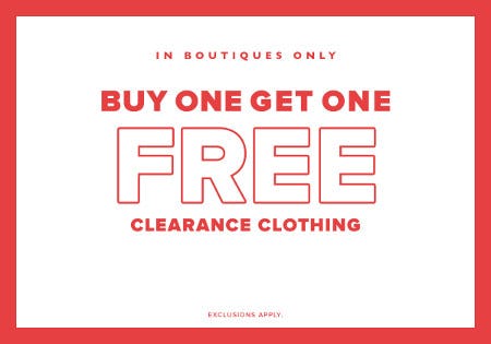 Buy One, Get One Free Clearance Clothing