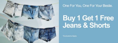Buy 1, Get 1 Free Jeans & Shorts