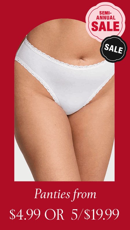 Panties From $4.99 or 5 for $19.99