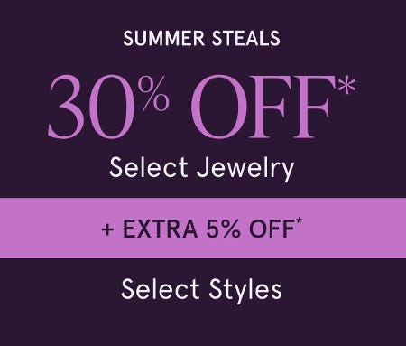 30% off Select Jewelry