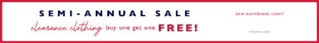Clearance Clothing Buy One Get One Free
