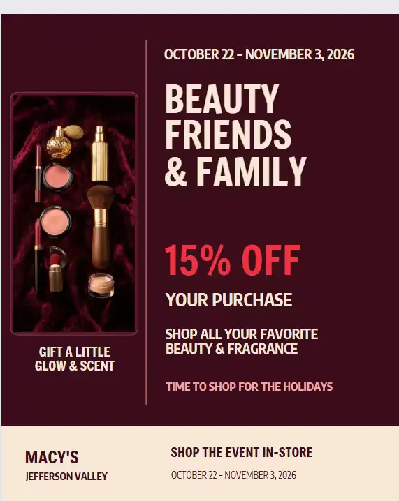 Friends and Family 15% of Beauty