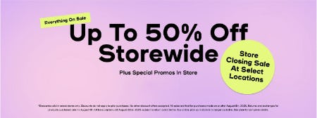 Up to 50% Off Storewide