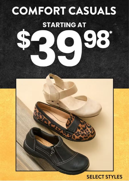 Comforts Casuals Starting at $39.98