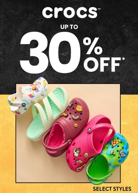 Crocs Up to 30% Off