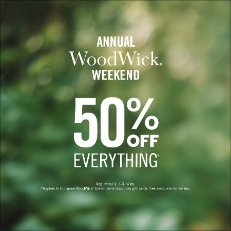 Everything WoodWick is 50% Off!