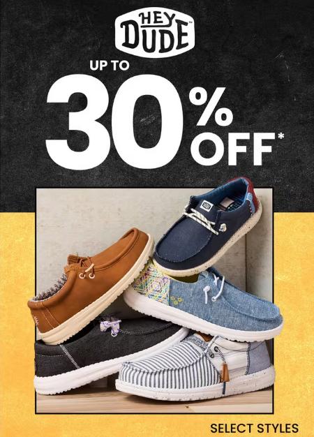 Hey Dude Up to 30% Off