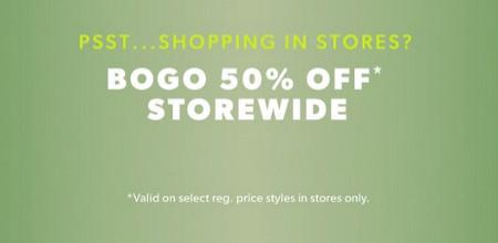 Buy One, Get One 50% off Storewide