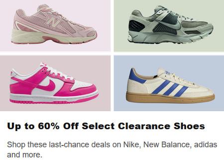 Up to 60% Off Select Clearance Shoes