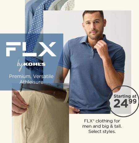 Starting at $24.99 FLX Clothing For Men and Big & Tall