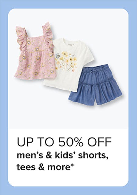 Up to 50% Off Men's & Kids' Shorts, Tees & More