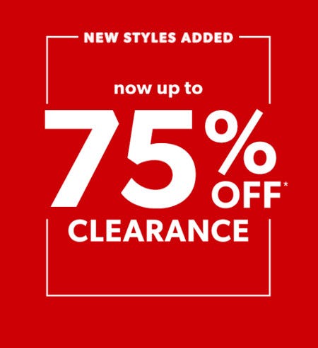 Now Up to 75% off Clearance