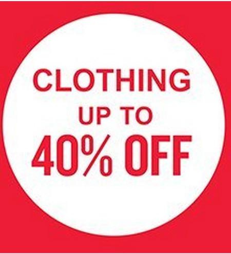 Clothing Up to 40% off