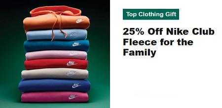 25% Off Nike Club Fleece for the Family
