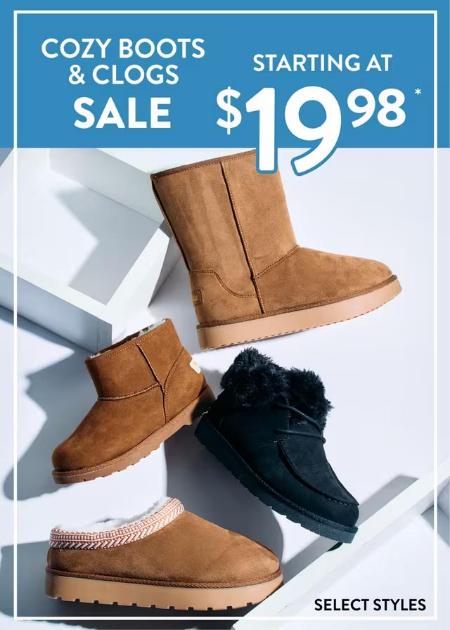 Cozy Boots & Clogs Sale Starting at $19.98