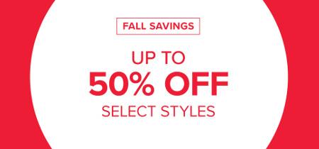 Up to 50% off Select Styles