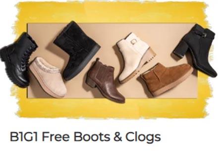 B1G1 Free Boots & Clogs