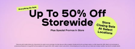 Up to 50% Off Storewide