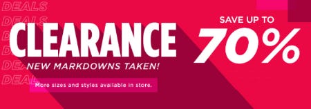 Clearance Save Up to 70%