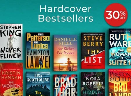 30% off Hardcover Bestsellers