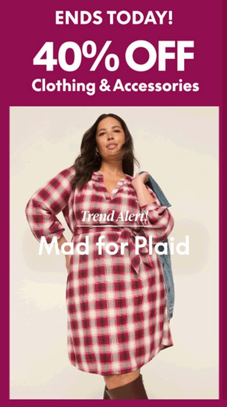 40% off Clothing and Accessories