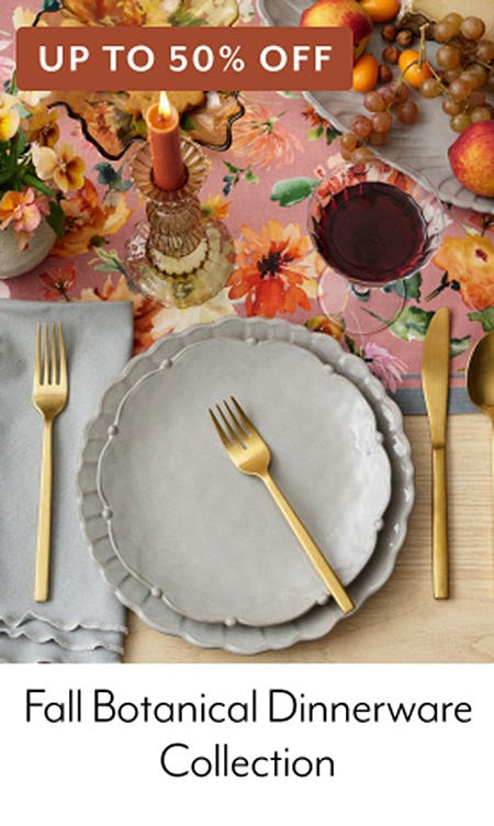 Up to 50% Off Fall Botanical Dinnerware Collection