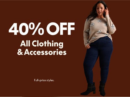 40% off All Clothing and Accessories