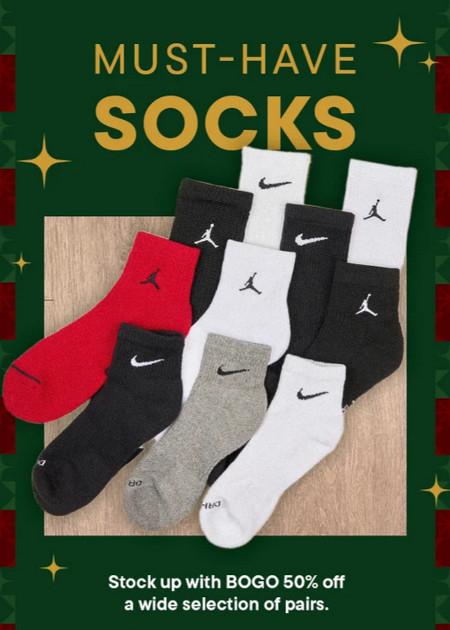 Socks BOGO 50% off