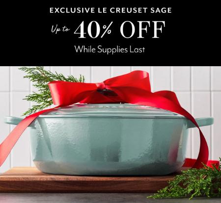 Exclusive Le Creuset Sage Up to 40% Off