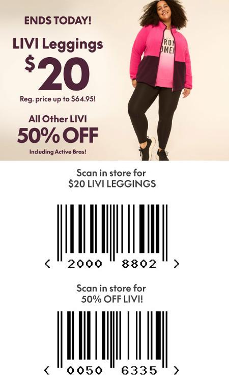 $20 LIVI Leggings and 50% off All Other LIVI