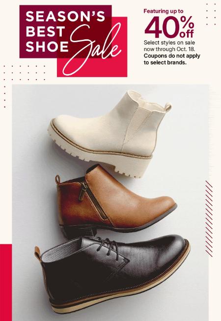 Shoe Sale Up to 40% Off