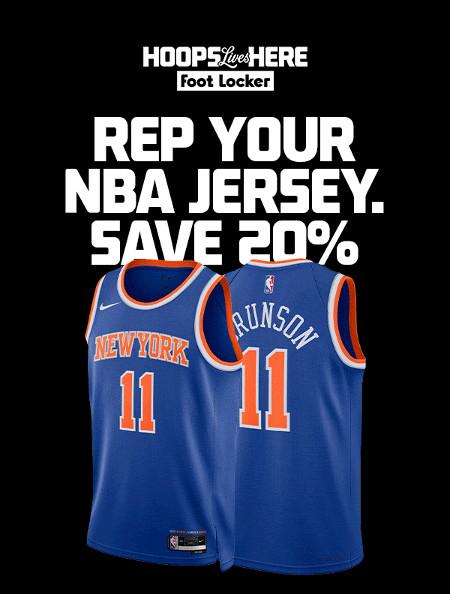 10/19 ONLY: Rep Your NBA Jersey, Save 20%