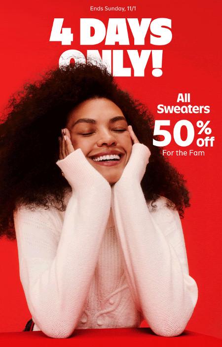 50% off All Sweaters for the Family