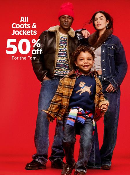 50% off All Coats and Jackets for the Family