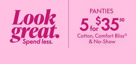 Panties 5 for $35.50