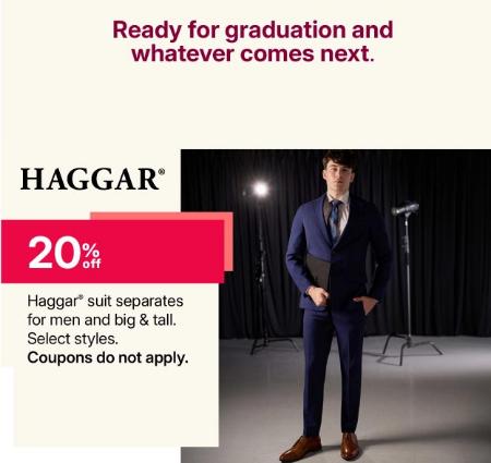 20% Off Haggar Suit Separates For Men and Big & Tall