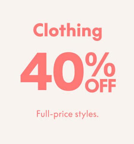 40% off Clothing