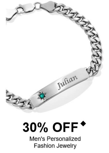 30% off Men's Personalized Fashion Jewelry