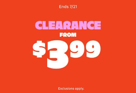 Clearance From $3.99